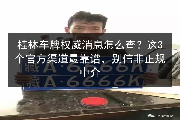 桂林车牌权威消息怎么查?这3个官方渠道最靠谱,别信非正规中介 第3张 桂林车牌权威消息怎么查?这3个官方渠道最靠谱,别信非正规中介 第3张