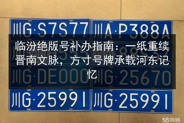 临汾绝版号补办指南：一纸重续晋南文脉，方寸号牌承载河东记忆 第3张