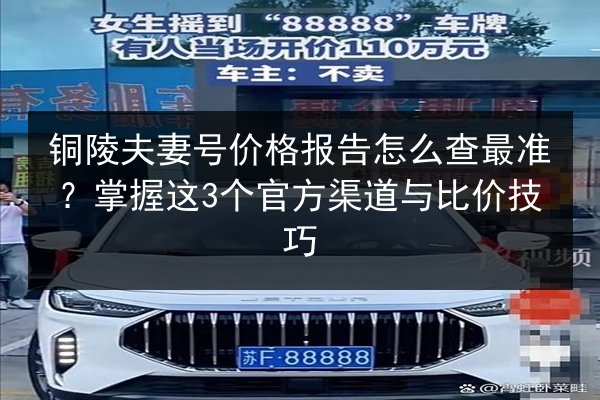 铜陵夫妻号价格报告怎么查最准？掌握这3个官方渠道与比价技巧