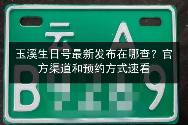 玉溪生日号最新发布在哪查?官方渠道和预约方式速看 第2张 玉溪生日号最新发布在哪查?官方渠道和预约方式速看 第2张