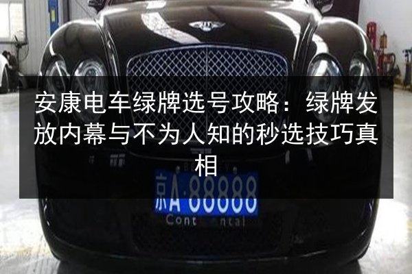 安康电车绿牌选号攻略：绿牌发放内幕与不为人知的秒选技巧真相