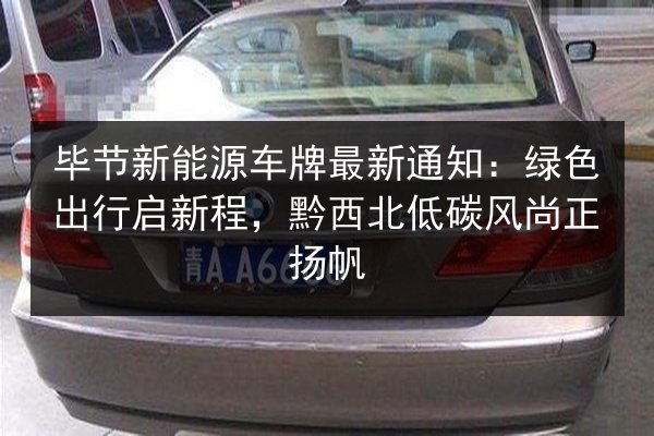 毕节新能源车牌最新通知:绿色出行启新程,黔西北低碳风尚正扬帆 第3张 毕节新能源车牌最新通知:绿色出行启新程,黔西北低碳风尚正扬帆 第3张