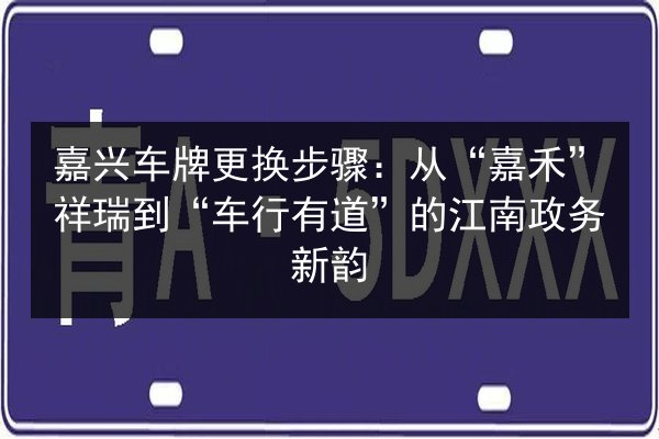 嘉兴车牌更换步骤：从“嘉禾”祥瑞到“车行有道”的江南政务新韵