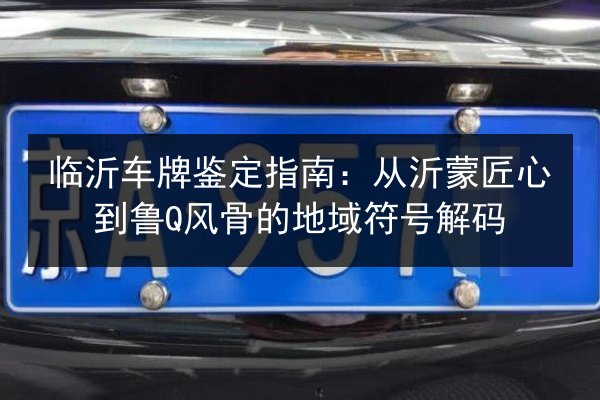 临沂车牌鉴定指南：从沂蒙匠心到鲁Q风骨的地域符号解码 第2张