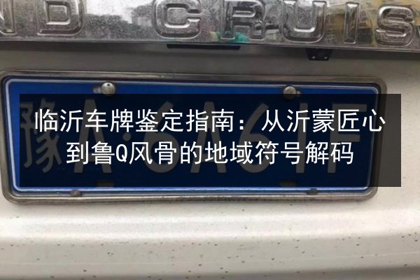 临沂车牌鉴定指南：从沂蒙匠心到鲁Q风骨的地域符号解码 第3张