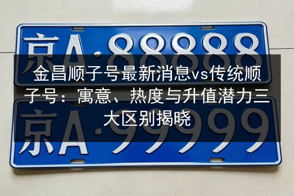 金昌顺子号最新消息vs传统顺子号：寓意、热度与升值潜力三大区别揭晓 第3张