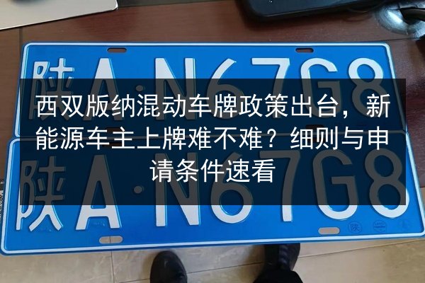 西双版纳混动车牌政策出台,新能源车主上牌难不难?细则与申请条件速看 第2张 西双版纳混动车牌政策出台,新能源车主上牌难不难?细则与申请条件速看 第2张