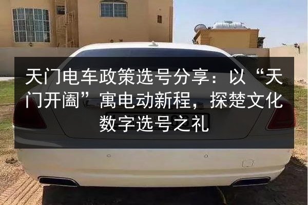 天门电车政策选号分享：以“天门开阖”寓电动新程，探楚文化数字选号之礼