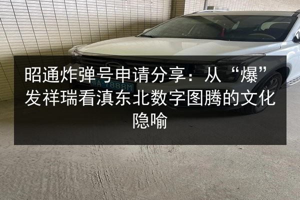昭通炸弹号申请分享：从“爆”发祥瑞看滇东北数字图腾的文化隐喻