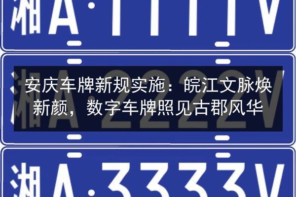 安庆车牌新规实施：皖江文脉焕新颜，数字车牌照见古郡风华 第3张