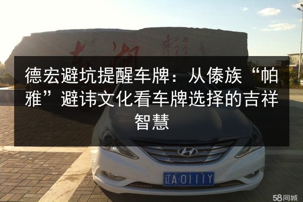 德宏避坑提醒车牌：从傣族“帕雅”避讳文化看车牌选择的吉祥智慧 第3张