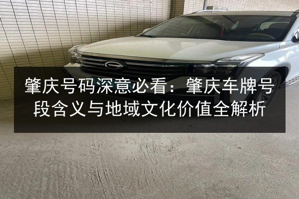 肇庆号码深意必看：肇庆车牌号段含义与地域文化价值全解析