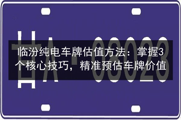 临汾纯电车牌估值方法:掌握3个核心技巧,精准预估车牌价值 第3张 临汾纯电车牌估值方法:掌握3个核心技巧,精准预估车牌价值 第3张