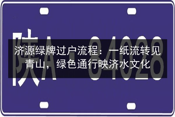济源绿牌过户流程：一纸流转见青山，绿色通行映济水文化 第3张