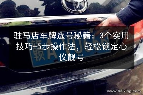 驻马店车牌选号秘籍：3个实用技巧+5步操作法，轻松锁定心仪靓号 第3张