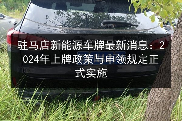 驻马店新能源车牌最新消息:2024年上牌政策与申领规定正式实施 第2张 驻马店新能源车牌最新消息:2024年上牌政策与申领规定正式实施 第2张