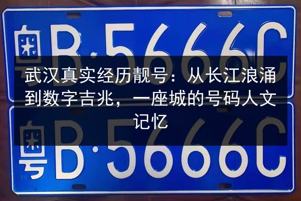 武汉真实经历靓号：从长江浪涌到数字吉兆，一座城的号码人文记忆