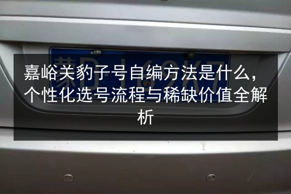 嘉峪关豹子号自编方法是什么,个性化选号流程与稀缺价值全解析 第3张 嘉峪关豹子号自编方法是什么,个性化选号流程与稀缺价值全解析 第3张