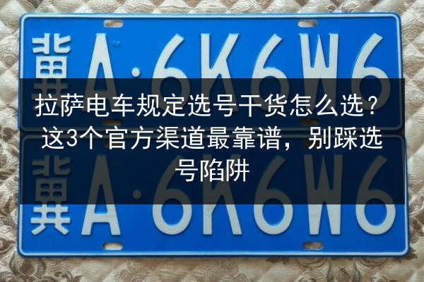 拉萨电车规定选号干货怎么选？这3个官方渠道最靠谱，别踩选号陷阱 第3张