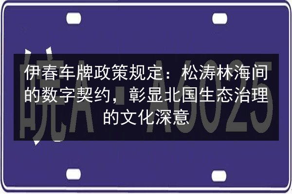 伊春车牌政策规定：松涛林海间的数字契约，彰显北国生态治理的文化深意 第2张