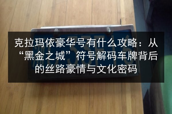 克拉玛依豪华号有什么攻略:从“黑金之城”符号解码车牌背后的丝路豪情与文化密码 第3张 克拉玛依豪华号有什么攻略:从“黑金之城”符号解码车牌背后的丝路豪情与文化密码 第3张