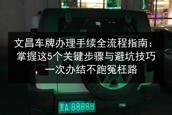 文昌车牌办理手续全流程指南：掌握这5个关键步骤与避坑技巧，一次办结不跑冤枉路