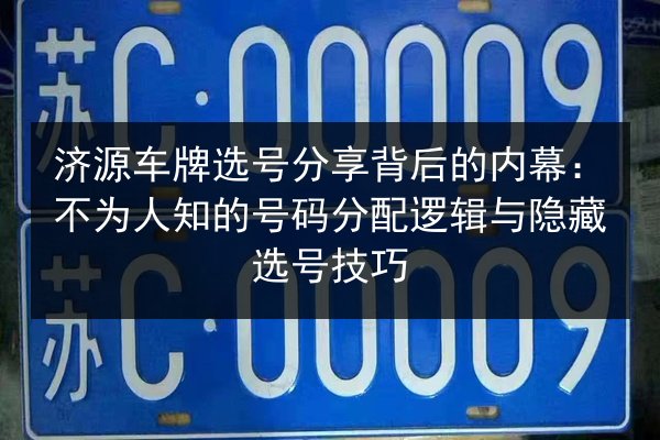 济源车牌选号分享背后的内幕：不为人知的号码分配逻辑与隐藏选号技巧