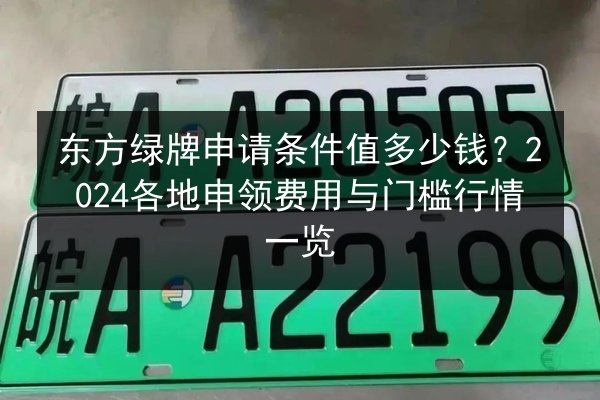 东方绿牌申请条件值多少钱？2024各地申领费用与门槛行情一览