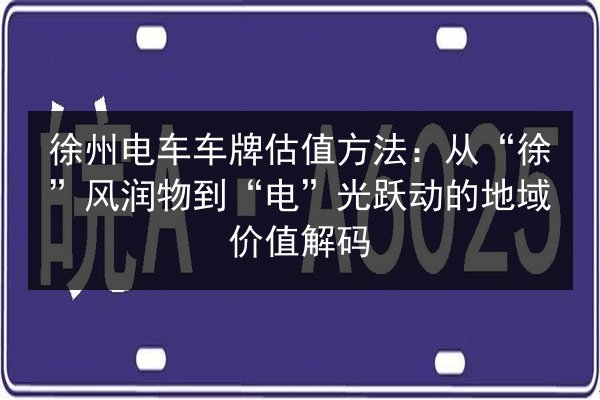 徐州电车车牌估值方法:从“徐”风润物到“电”光跃动的地域价值解码 第2张 徐州电车车牌估值方法:从“徐”风润物到“电”光跃动的地域价值解码 第2张
