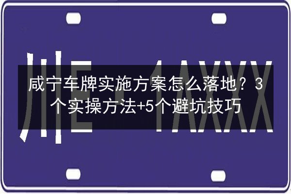 咸宁车牌实施方案怎么落地？3个实操方法+5个避坑技巧