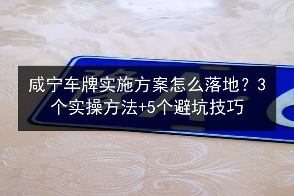 咸宁车牌实施方案怎么落地?3个实操方法+5个避坑技巧 第2张 咸宁车牌实施方案怎么落地?3个实操方法+5个避坑技巧 第2张