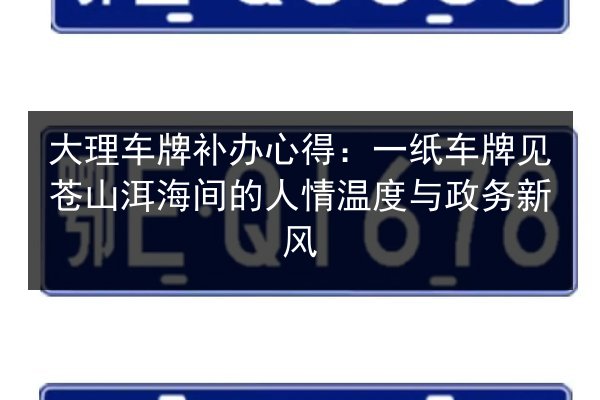 大理车牌补办心得:一纸车牌见苍山洱海间的人情温度与政务新风 第2张 大理车牌补办心得:一纸车牌见苍山洱海间的人情温度与政务新风 第2张