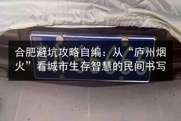 合肥避坑攻略自编：从“庐州烟火”看城市生存智慧的民间书写