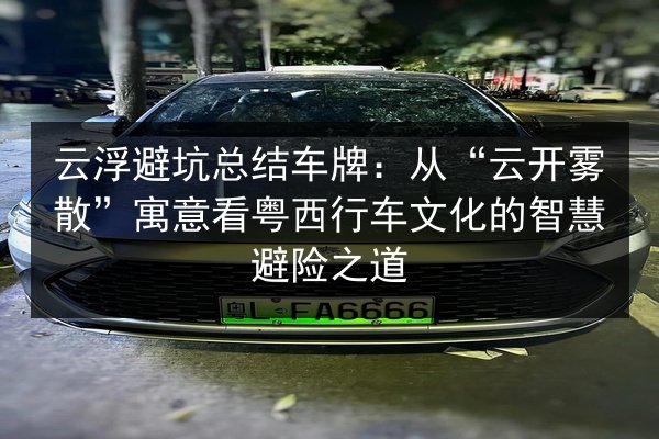 云浮避坑总结车牌：从“云开雾散”寓意看粤西行车文化的智慧避险之道 第3张
