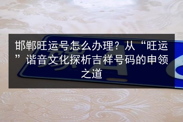 邯郸旺运号怎么办理?从“旺运”谐音文化探析吉祥号码的申领之道 第3张 邯郸旺运号怎么办理?从“旺运”谐音文化探析吉祥号码的申领之道 第3张