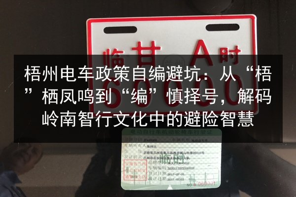 梧州电车政策自编避坑：从“梧”栖凤鸣到“编”慎择号，解码岭南智行文化中的避险智慧 第2张