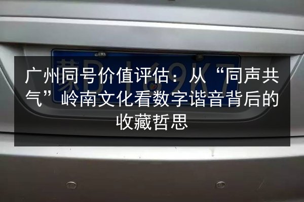 广州同号价值评估：从“同声共气”岭南文化看数字谐音背后的收藏哲思 第3张