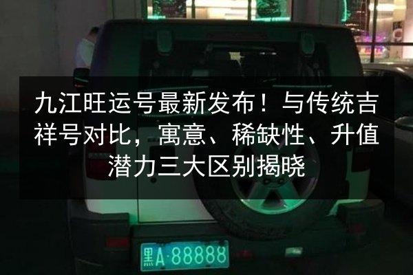 九江旺运号最新发布！与传统吉祥号对比，寓意、稀缺性、升值潜力三大区别揭晓 第3张