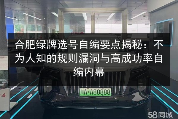 合肥绿牌选号自编要点揭秘：不为人知的规则漏洞与高成功率自编内幕 第2张