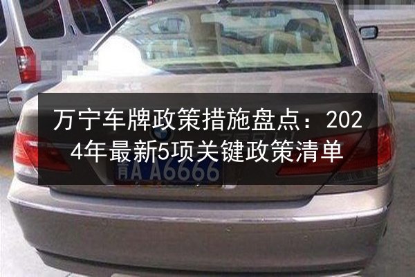 万宁车牌政策措施盘点：2024年最新5项关键政策清单 第2张