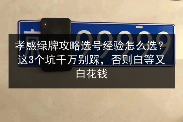 孝感绿牌攻略选号经验怎么选？这3个坑千万别踩，否则白等又白花钱