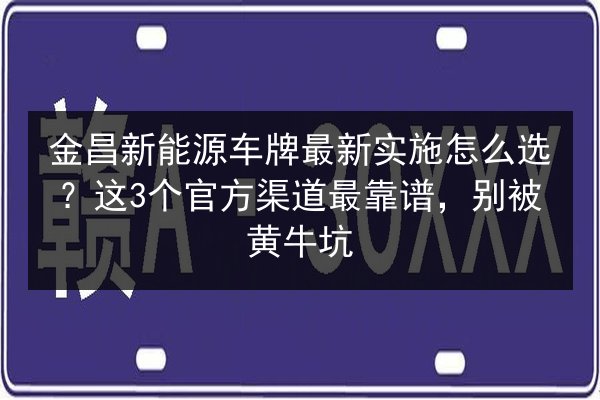 金昌新能源车牌最新实施怎么选？这3个官方渠道最靠谱，别被黄牛坑