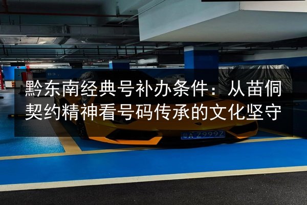 黔东南经典号补办条件：从苗侗契约精神看号码传承的文化坚守