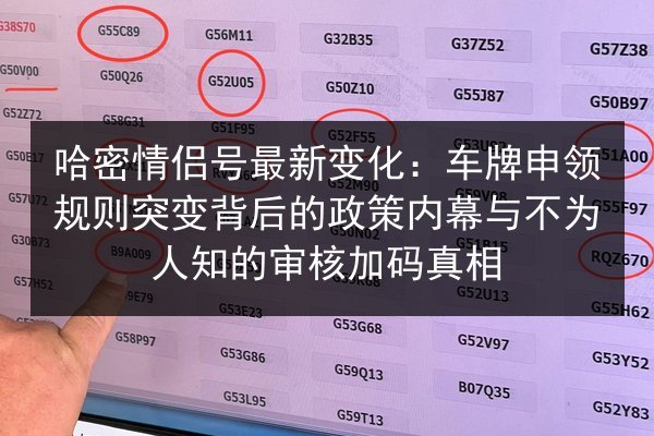 哈密情侣号最新变化:车牌申领规则突变背后的政策内幕与不为人知的审核加码真相 第3张 哈密情侣号最新变化:车牌申领规则突变背后的政策内幕与不为人知的审核加码真相 第3张