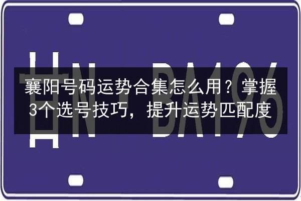 襄阳号码运势合集怎么用？掌握3个选号技巧，提升运势匹配度