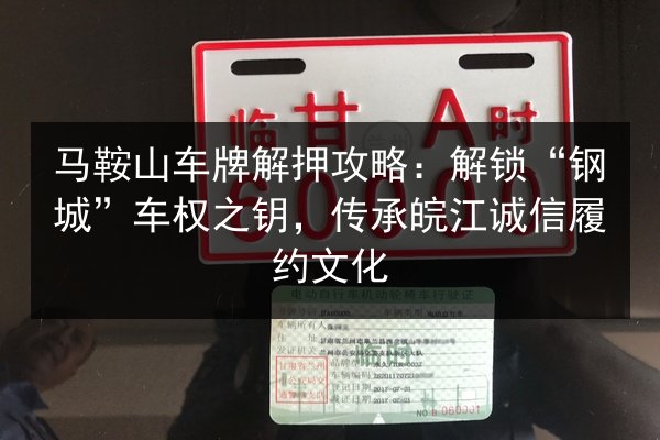 马鞍山车牌解押攻略：解锁“钢城”车权之钥，传承皖江诚信履约文化 第3张