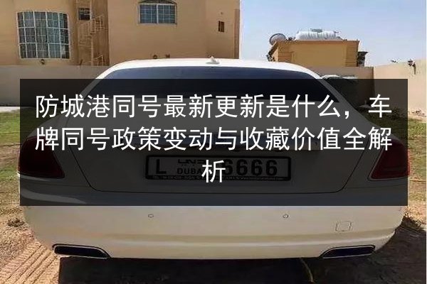 防城港同号最新更新是什么，车牌同号政策变动与收藏价值全解析
