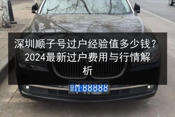 深圳顺子号过户经验值多少钱？2024最新过户费用与行情解析
