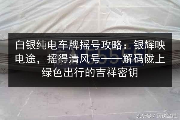 白银纯电车牌摇号攻略：银辉映电途，摇得清风号——解码陇上绿色出行的吉祥密钥 第3张