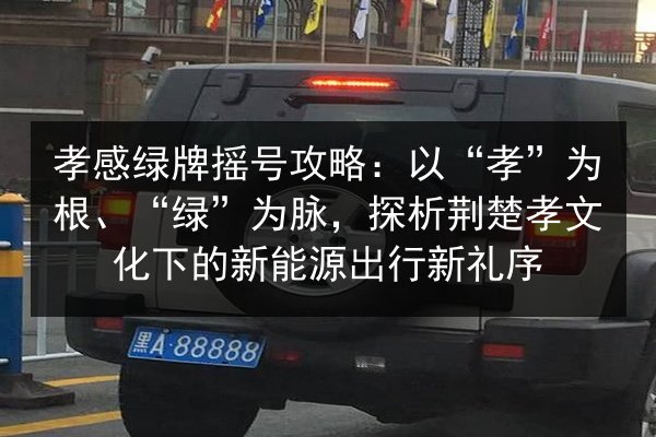 孝感绿牌摇号攻略：以“孝”为根、“绿”为脉，探析荆楚孝文化下的新能源出行新礼序